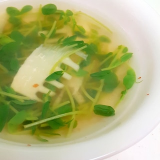 簡単！(^^)竹の子と豆苗の中華スープ♪